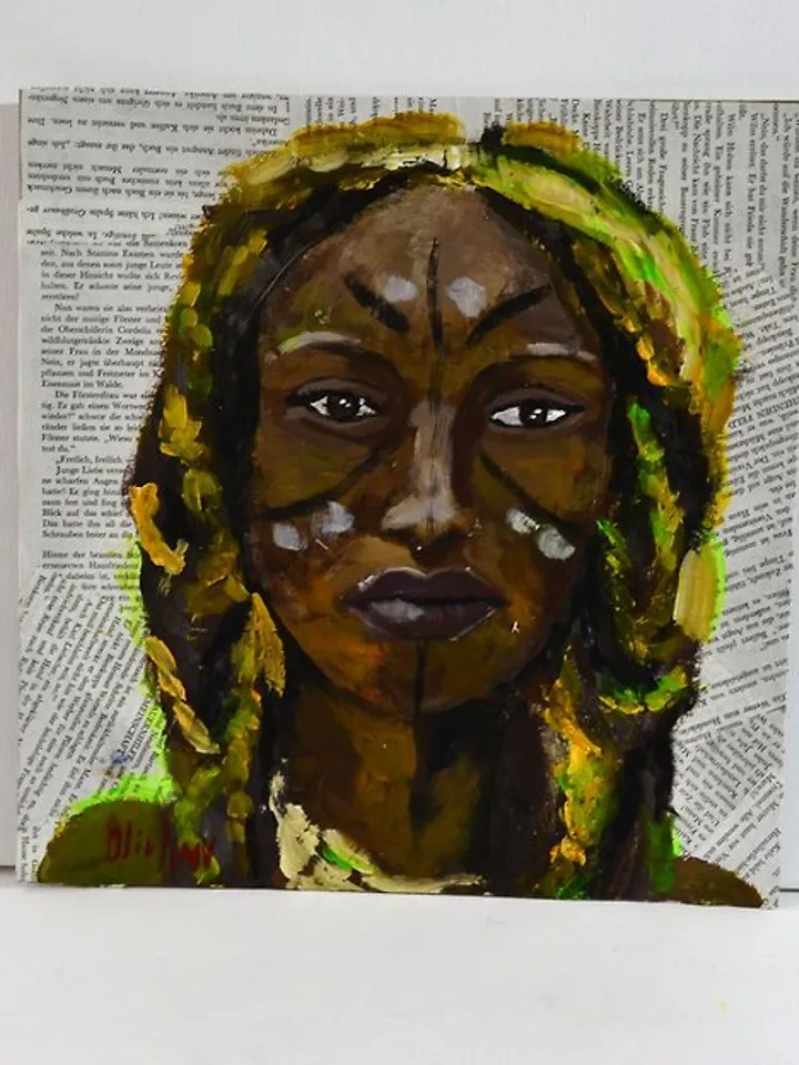 African American Woman Art African Girl Painting Portrait Wall Art