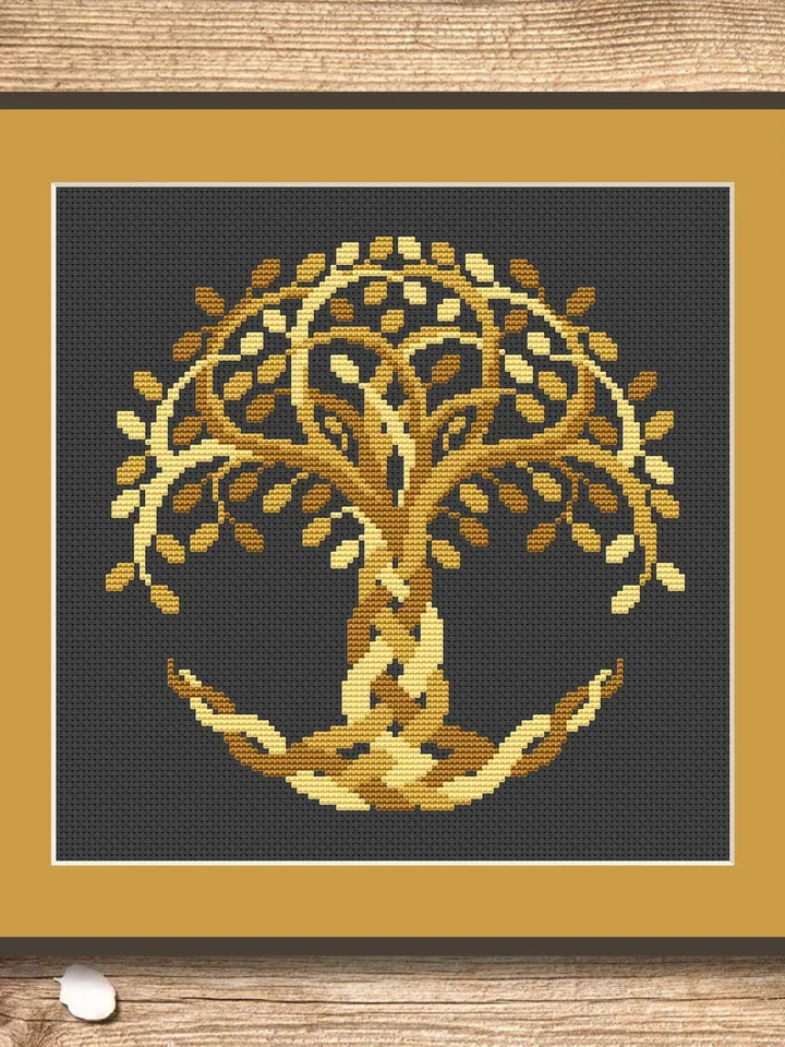 Tree of Life Cross Stitch Pattern, Yggdrasil Cross Stitch Pattern, Folklore Cross Stitch Pattern, Tree of Life Patterns #oth010