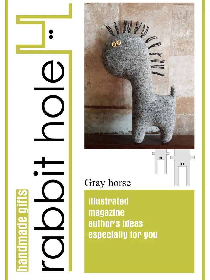 Horse sewing pattern PDF tutorial in English, stuffed animal template to sew, plush toy sewing diy