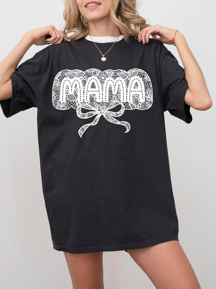 Lace Mama Coquette Png, Mama Png, Floral Mama Chinoiserie Png, Mama Varsity Png, Mothers Day Png, Gift for Mom, Lace Coquette Bow Png
