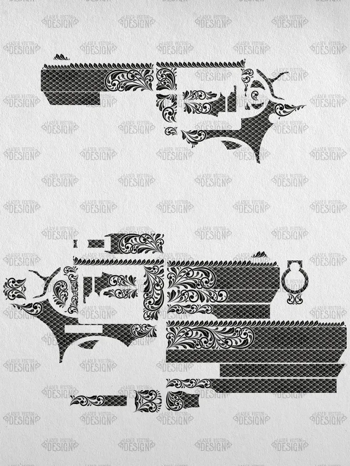 VECTOR DESIGN Ruger GP100 4 in, 6 in Scrollwork and scales
