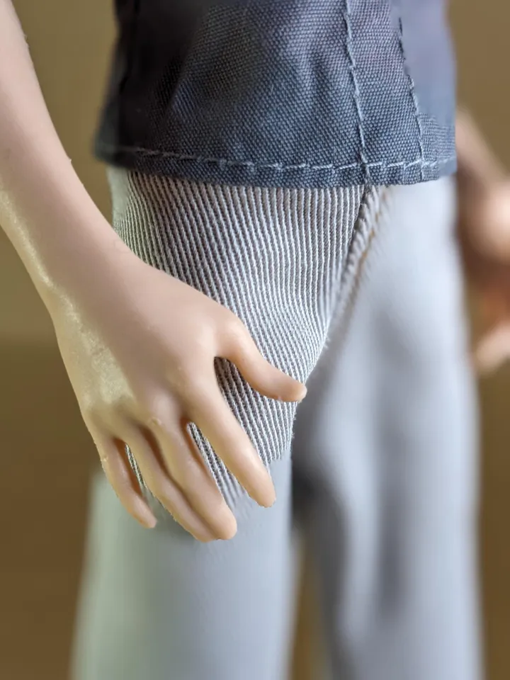 Handmade beige cotton shorts for 1/6 scale boy dolls