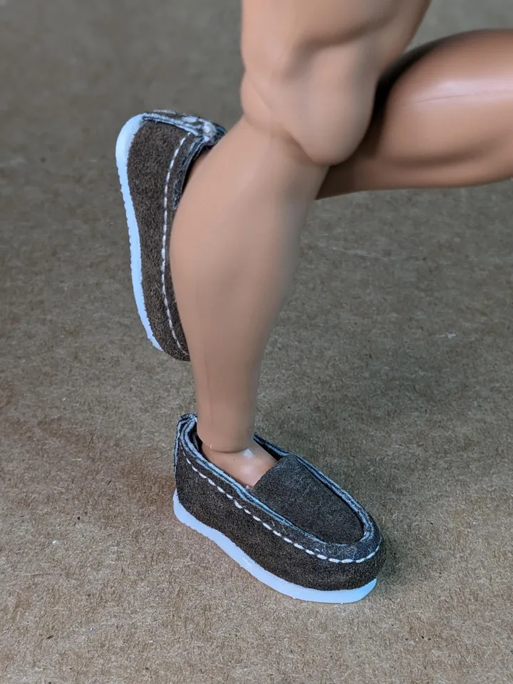 Handmade suede shoes for Fashion male dolls (wide feet)