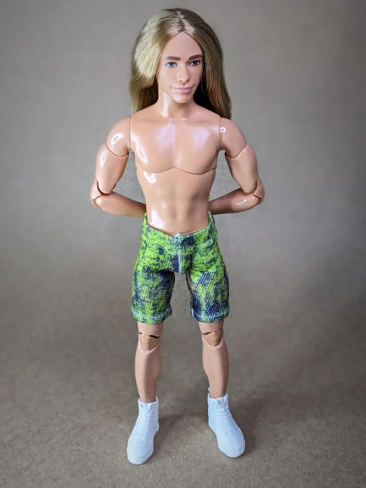 Natural printed elastic shorts for for 12 inch fashion male dolls