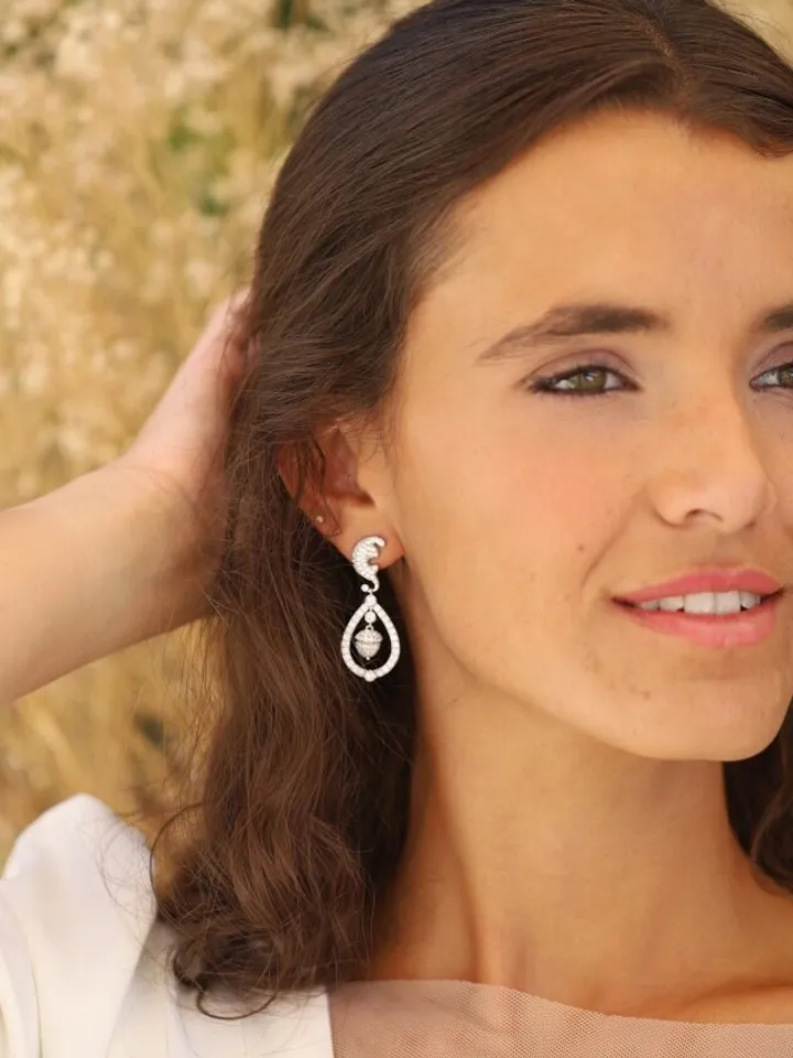 Kate Middleton Replica Royal Wedding earrings Swarovski Crystal Bridal Earrings Art Deco Vintage style Wedding Jewelry Royal Wedding Jewelry