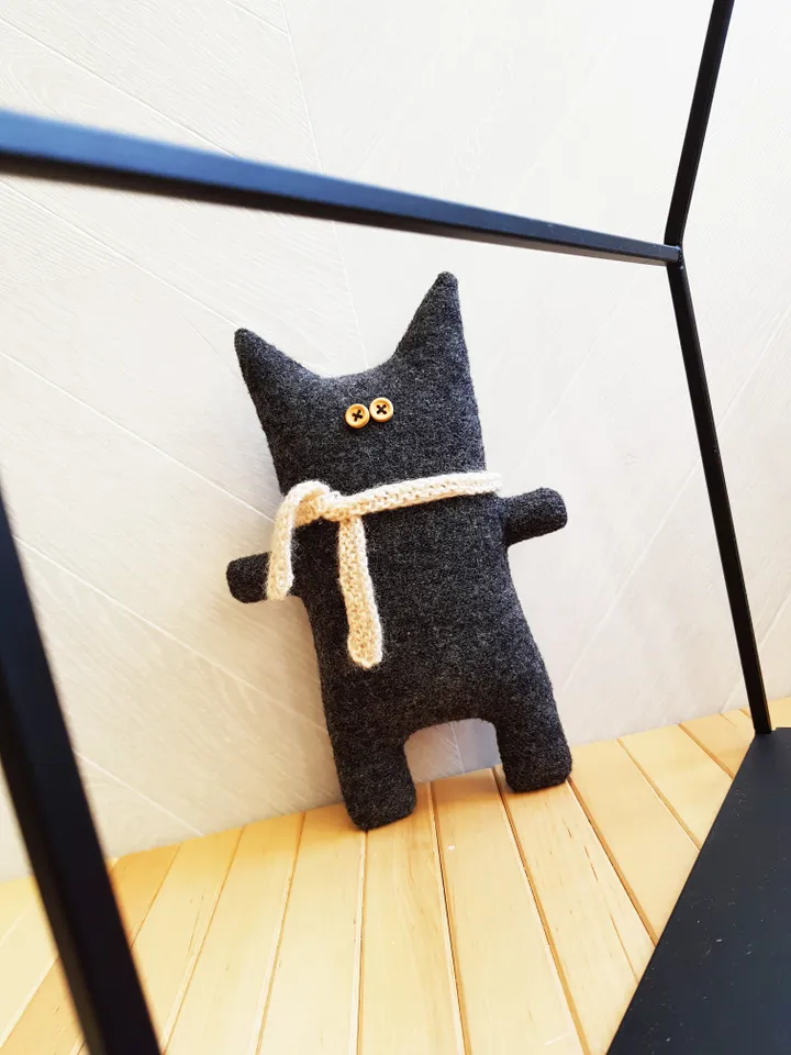 Halloween dolls sewing patterns PDF, Bat and Black cat, digital tutorial in English, rag doll sewing diy