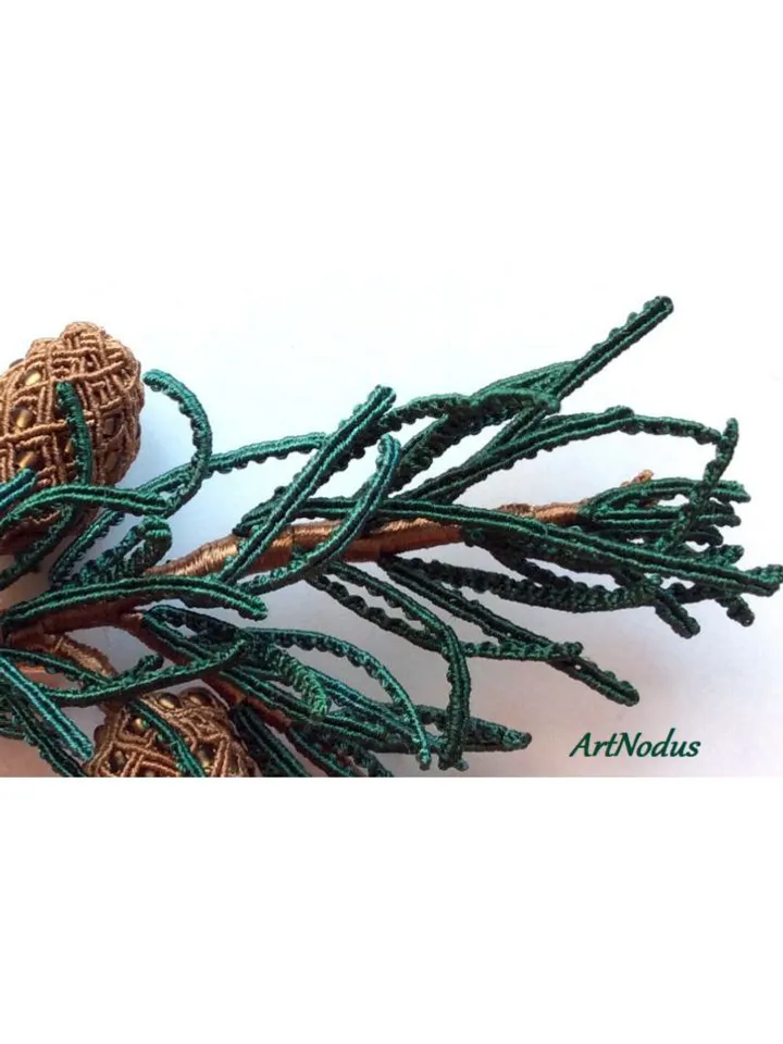 Pine Branch Brooch with Cones