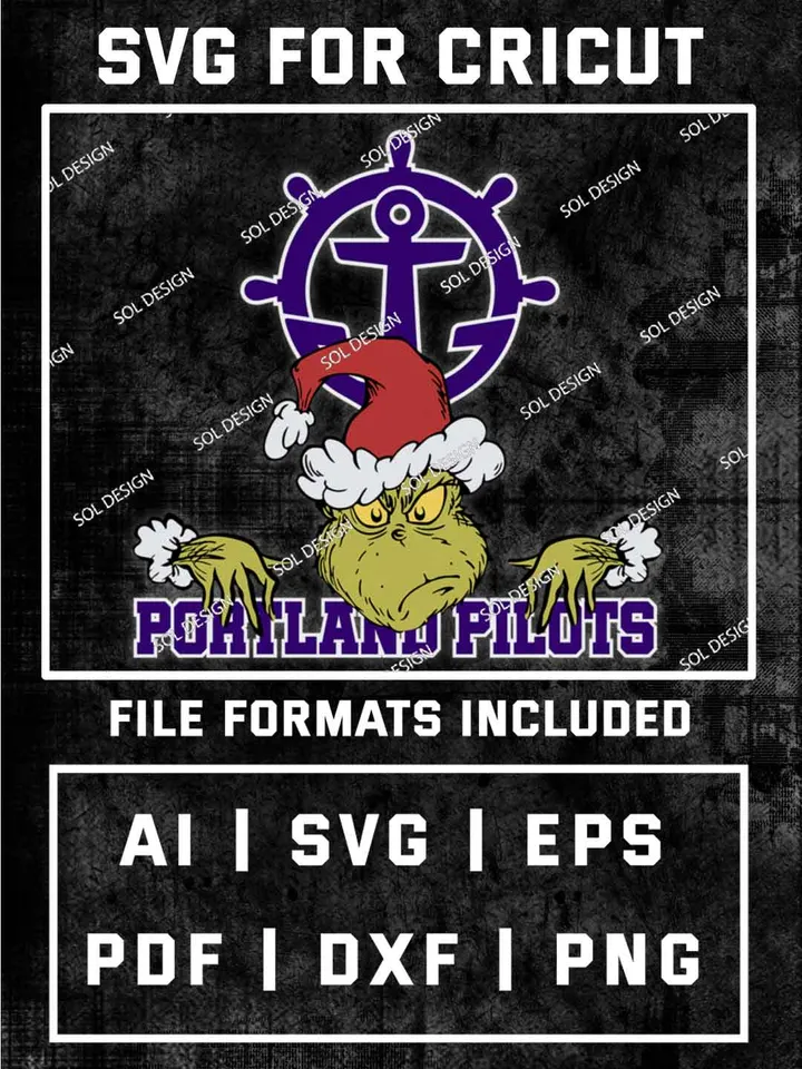 Grinch Portland Pilots SVG, NCAA SVG Design, NCAA Portland Pilots SVG, NCAA Portland Team Cricut, Christmas Svg, Grinch svg, Digital Download