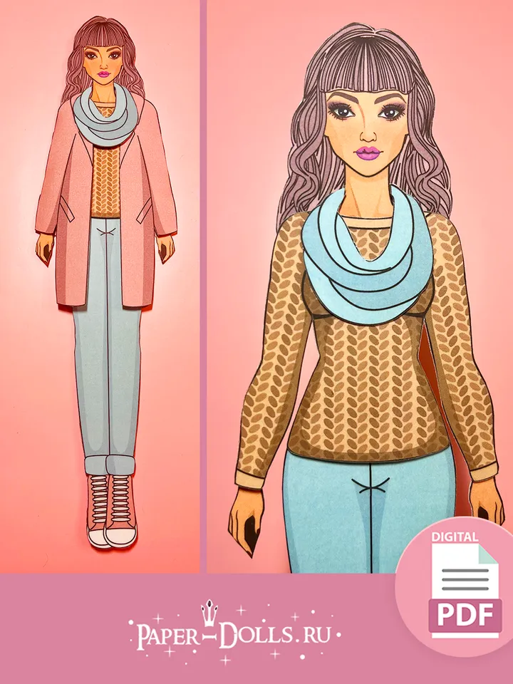 Paper doll in spring clothes