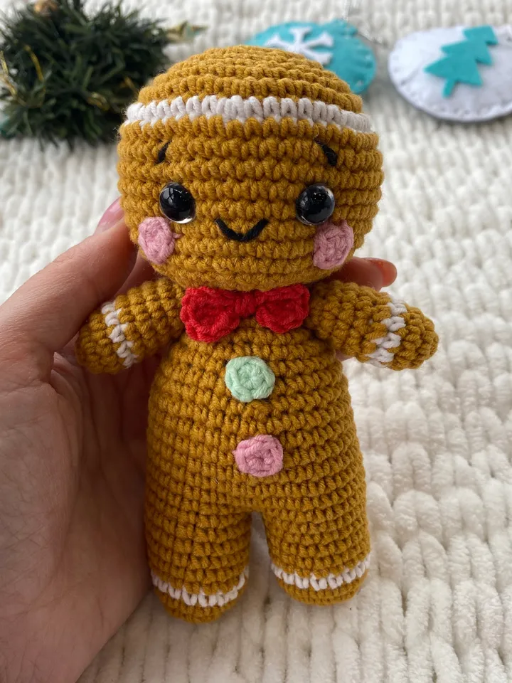 GINGERBREAD Christmas Crochet pattern - Amigurumi pattern toy - Pdf English tutorial - New year decor