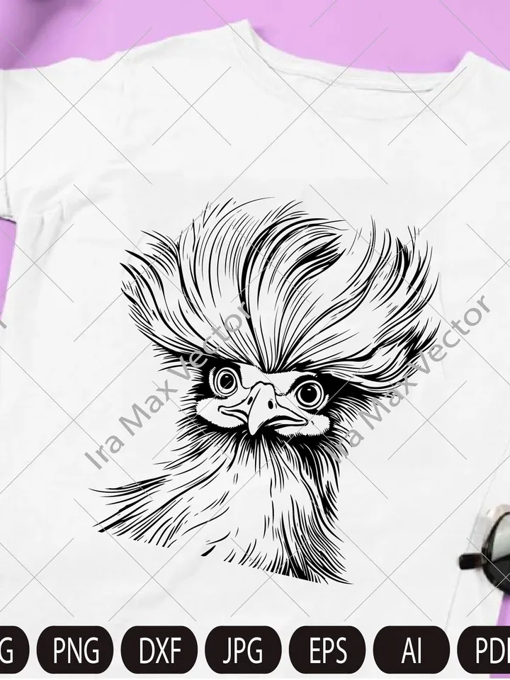 Silkie hen svg, Silkie hen head svg, Silkie hen face svg, Silk rooster, Silkie bird, FUNNY SILKIE HEN Digital image, animal, bird, hen, cock