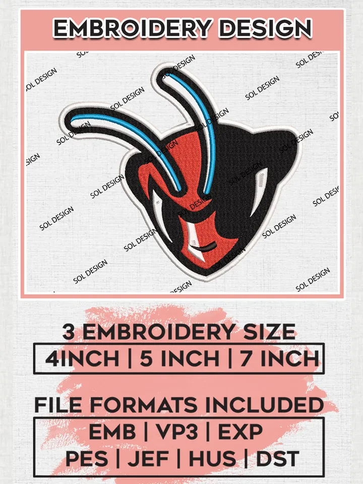 Delaware State Hornets College Football Team Head Mascot Logo embroidery designs, NCAA Delaware State Hornets Logo Machine embroidery designs, NCAA Team Logo embroidery designs, NCAA Game Day Machine embroidery designs, Digital Download