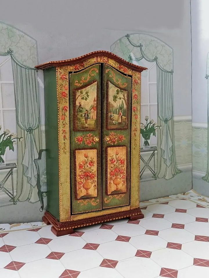 Wardrobe for dollhouse. 1:12.