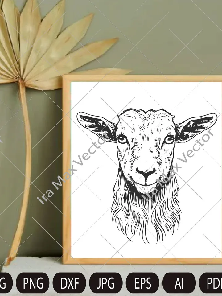 Goat Svg, Goat Clipart, young Goat, Goat baby, Goat Head, Goat Face svg , Goat Silhouette, Animals Silhouette