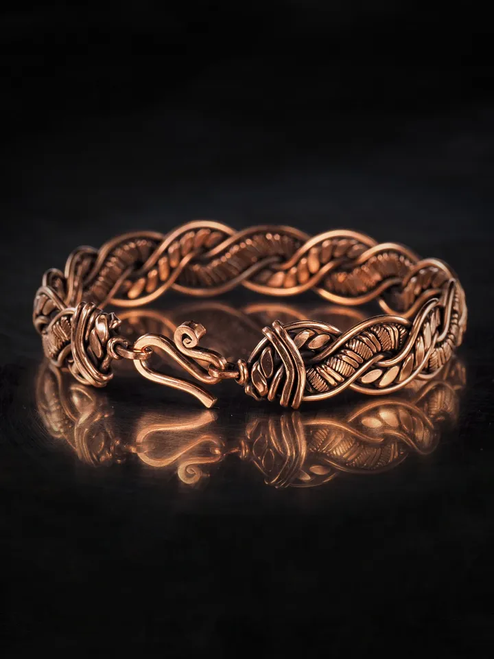 Wire wrapped copper bracelet for woman Antique style copper jewelry WireWrapArt