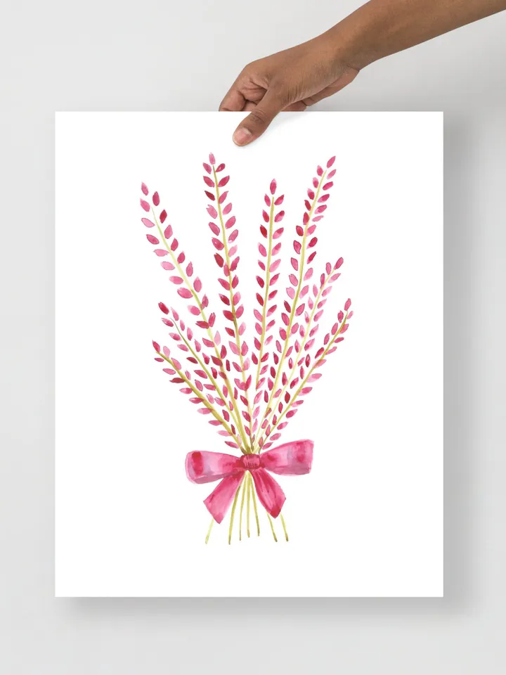 Red Flower Bouquet Wall Art Burgundy Pretty Home Decor Gift Idea Lavender Flowers Thank Giving Decor Anniversary Gift Poster Flowers
