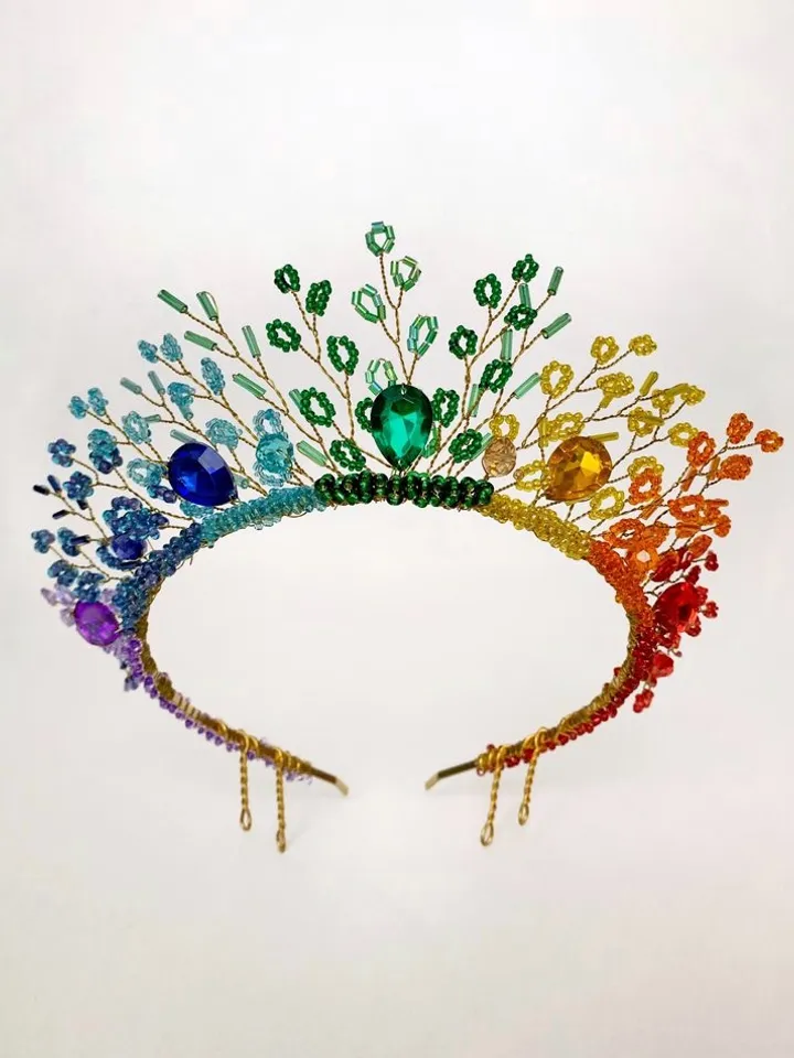 Rainbow crown, Rainbow headpiece, LGBT crown, LGBTQ accessories, Rainbow tiara, Rainbow accessories, Pride jewelry, Pride accessories, Pride crown, Rainbow diadem, lgbt jewelry, lgbt headband, rainbow headband, lgbt wedding, Rainbow wedding