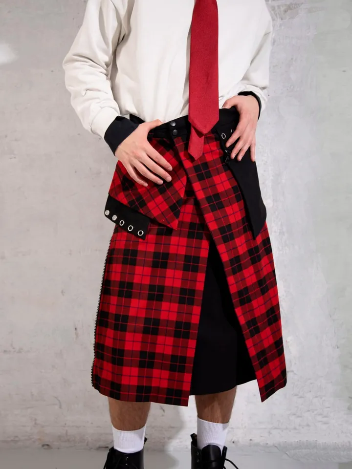 The red "Punk" Man's Skirt / modern kilt