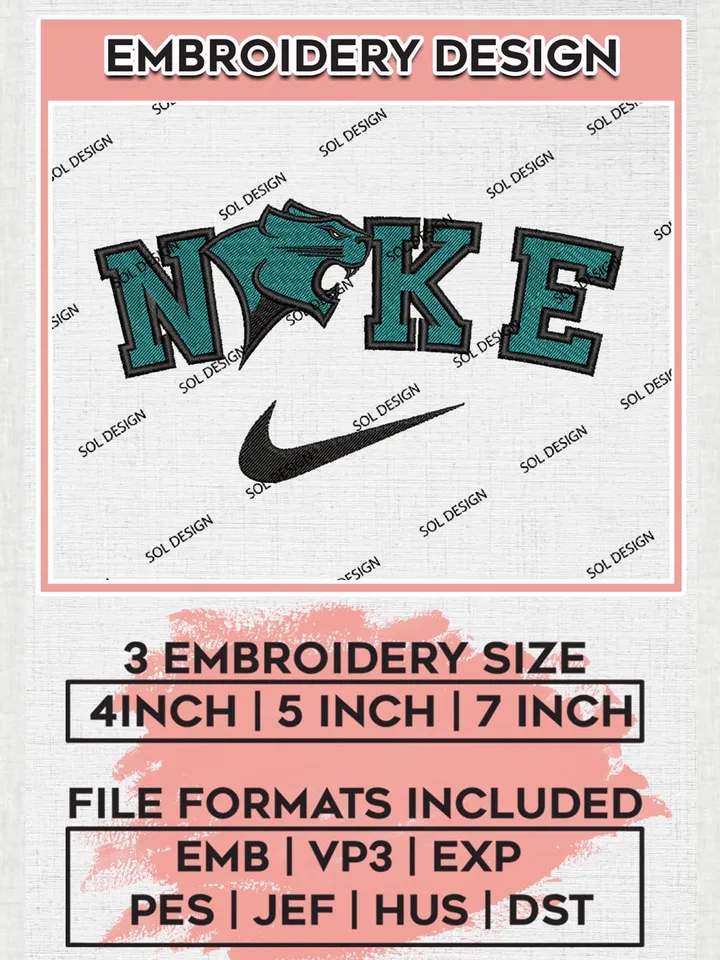 Nike Chicago State Cougars Machine Embroidery Design, NCAA Chicago State Cougars Embroidery Design files, NCAA Embroidery Designs, NCAA Machine Embroidery Designs, Digital Download