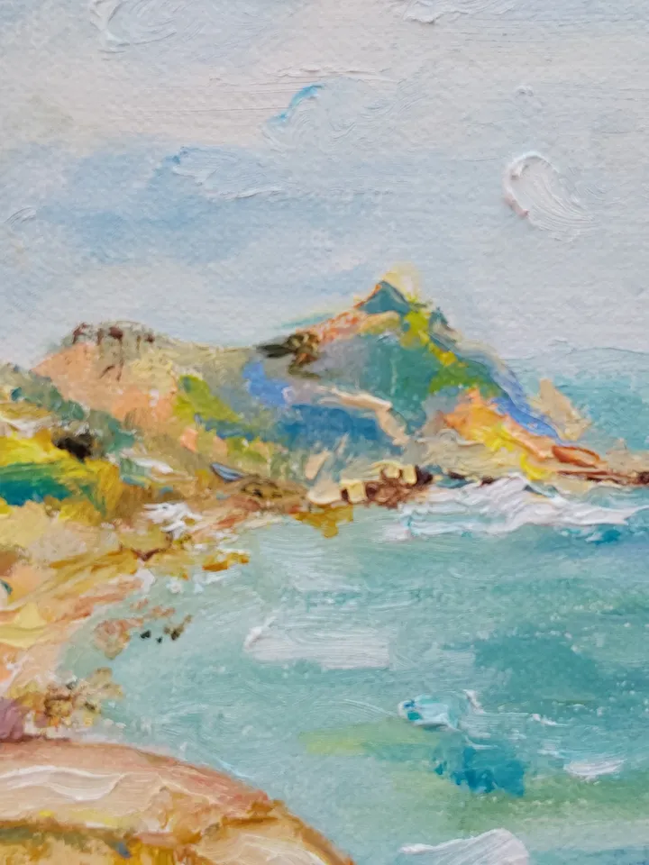Oil painting on canvas 30x24cm (12x9.6 inches) "Stairway to the Sea"