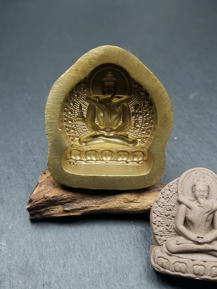 4.5cm Height Samantabhadra Yab Yum Tsa Tsa Mold,Gandhanra Unique Tibetan Buddha Statue Mould For Making Clay Statue,Tsha Tsha Mold