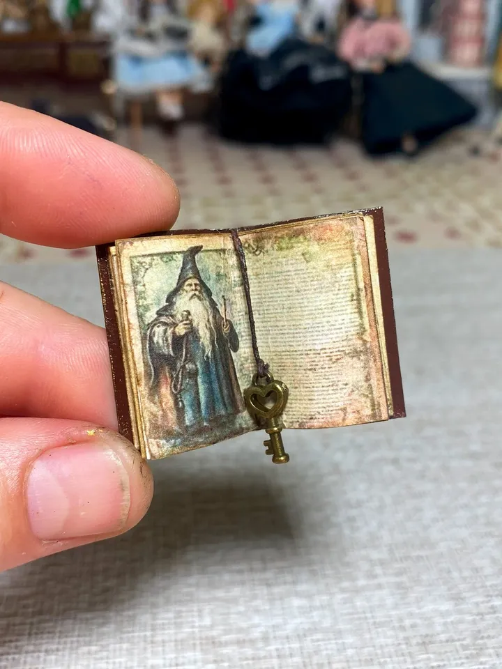 Antique books for dollhouse. 1:12. Handmade.