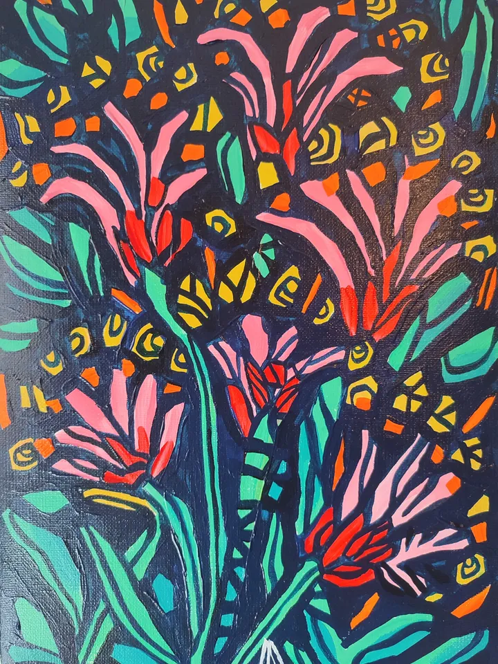 Bright acrylic painting