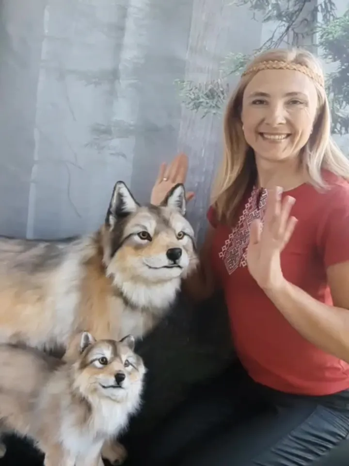 Wolf family. Realistic plush animals. Ooak toy. Wolf stuffed toy