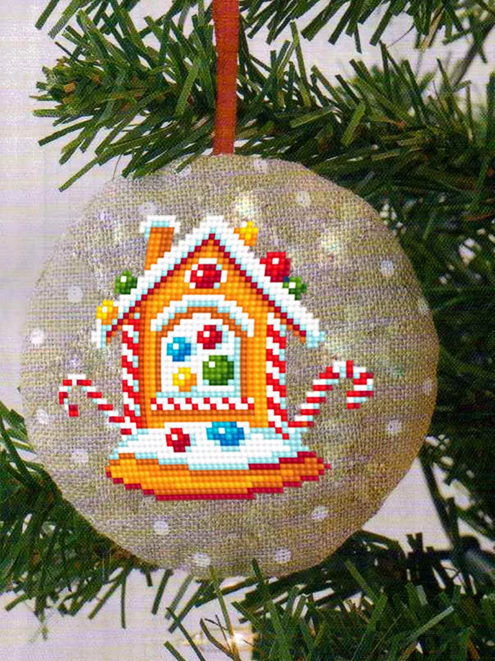 Small Christmas cross stitch pattern download PDF Mini gingerbread house cross stitch chart Tiny Christmas pattern digital PDF DIY gift #N47