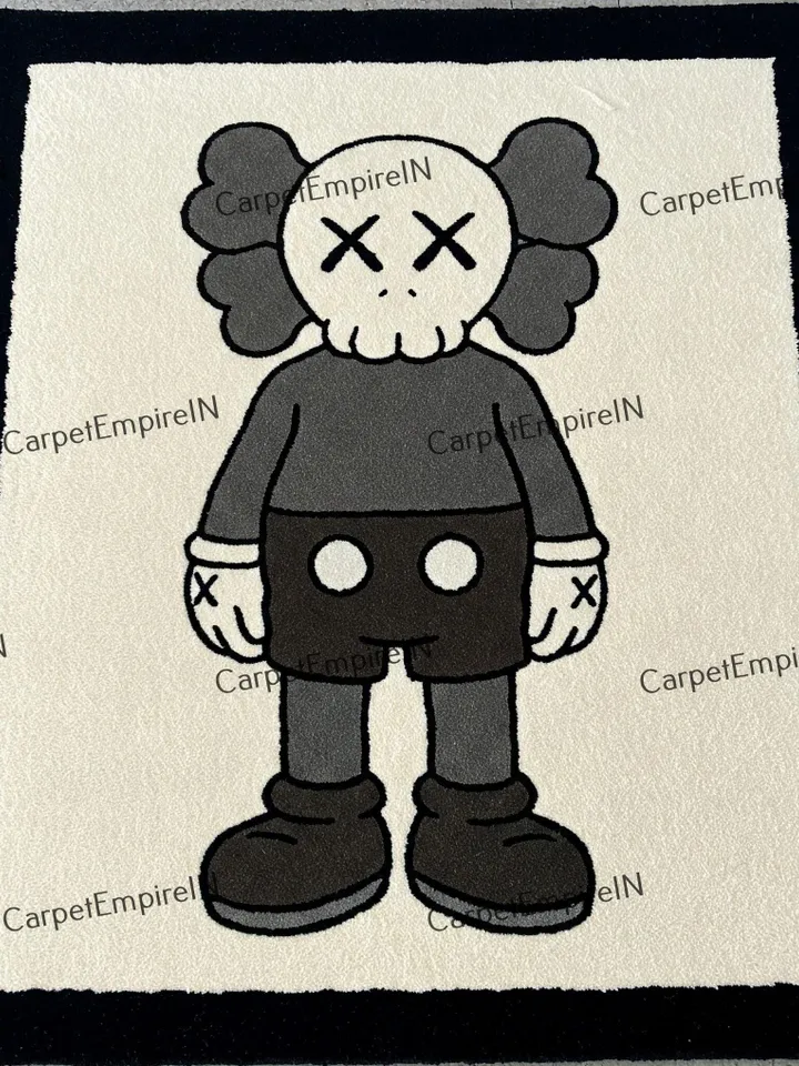 Kaws Handmade 100% Wool Rugs, Case Rugs and Carpets, Handmade Rugs For Living Room, Dining Room, Hallway, Multiroom Carpets, cartoon rug.