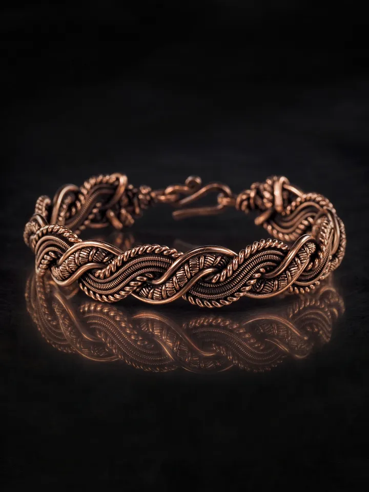 Wire wrapped copper bracelet for woman Antique style copper jewelry WireWrapArt