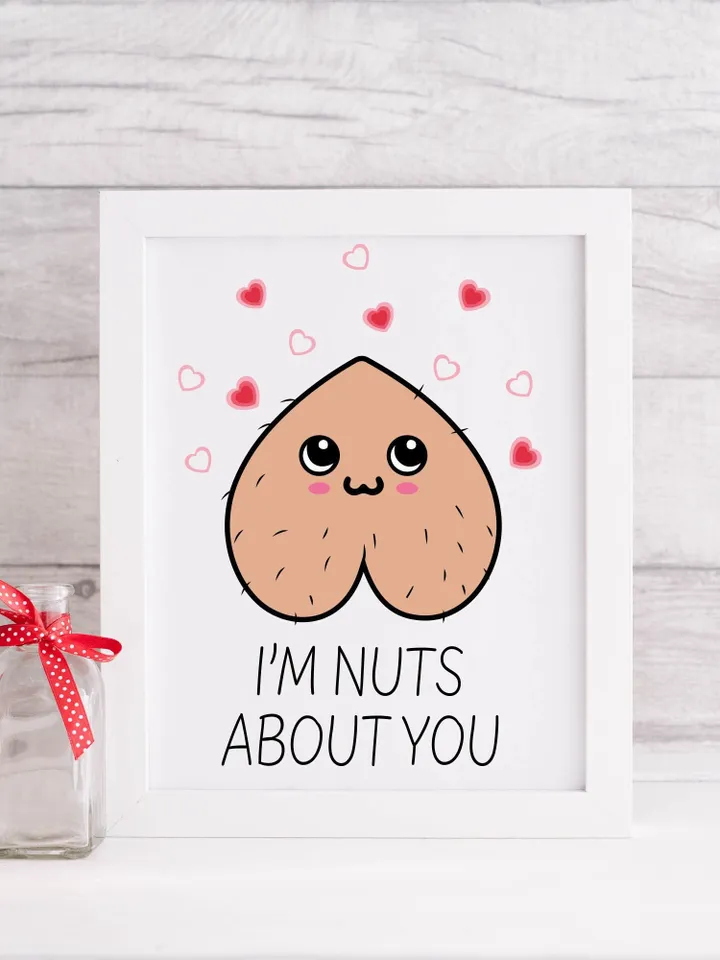 Nuts about you svg png file, digital download, png jpg file, Valentines Day card Clipart, funny design, sublimation, tshirt, adult mug