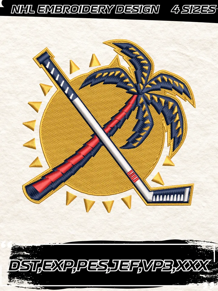 Florida Panthers Jersey Logo Embroidery Designs,NHL Logo Embroidery Files, Machine Embroidery Design File, 4 Sizes,Digital Download