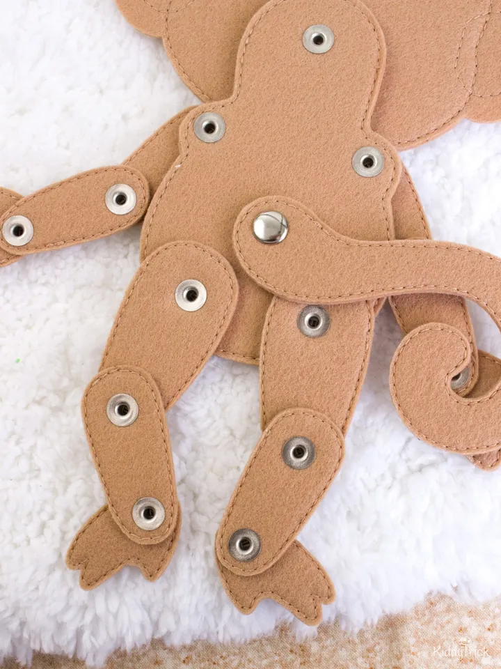 Felt Monkey - Sewing Pattern - Articulated toy