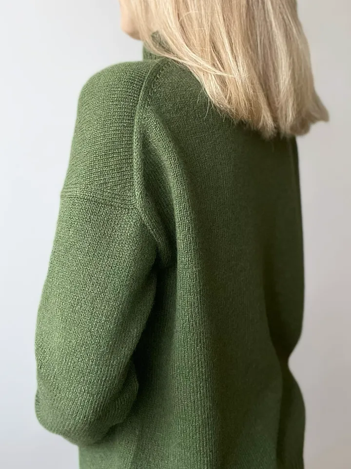 Green merino sweater for women