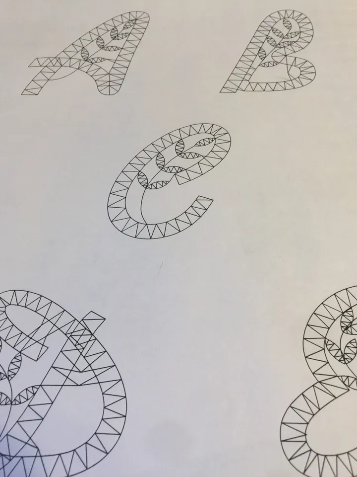 Alphabet Bobbin lace Pattern