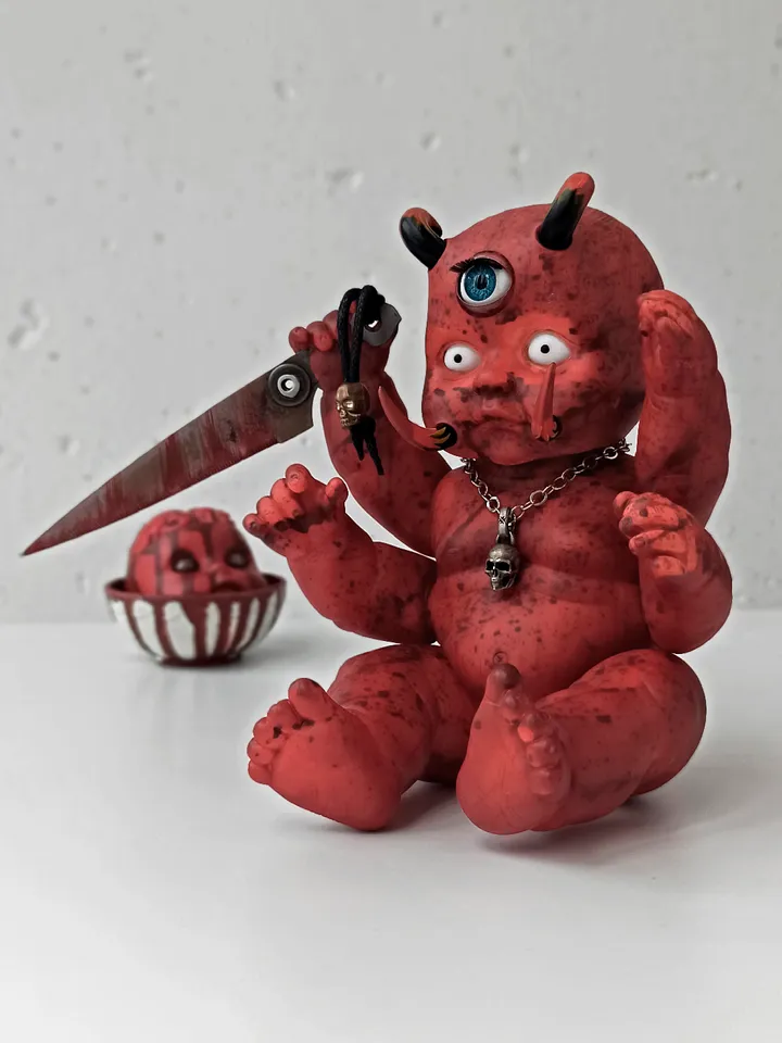 Handmade horror doll. Toy for adults.