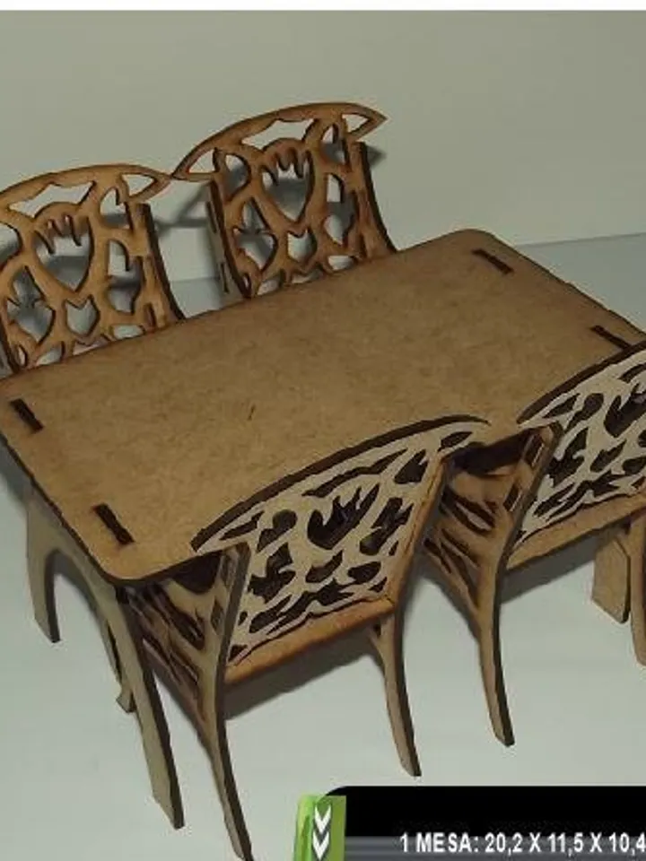 Digital Template Cnc Router Files Table and Chairs Cnc for Wood Laser Cut Pattern