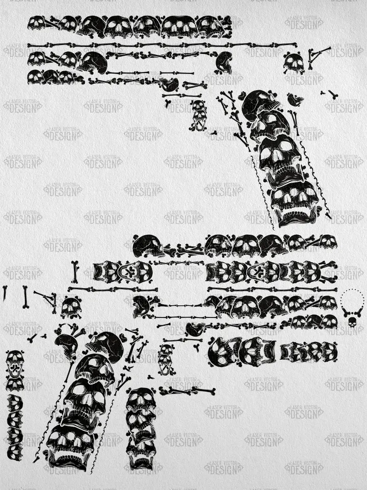 VECTOR DESIGN Colt 1911 Government Skulls and bones