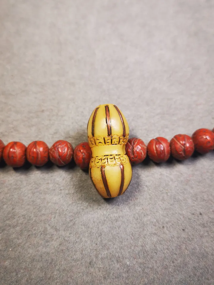 Gandhanra Tibetan Bone Carved Vajra Amulet Pendant for Mala,Prayer Bead Accessories