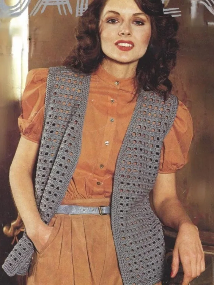 Waistcoat crochet pattern, easy crochet vest women, waistcoat summer crochet pattern instant download
