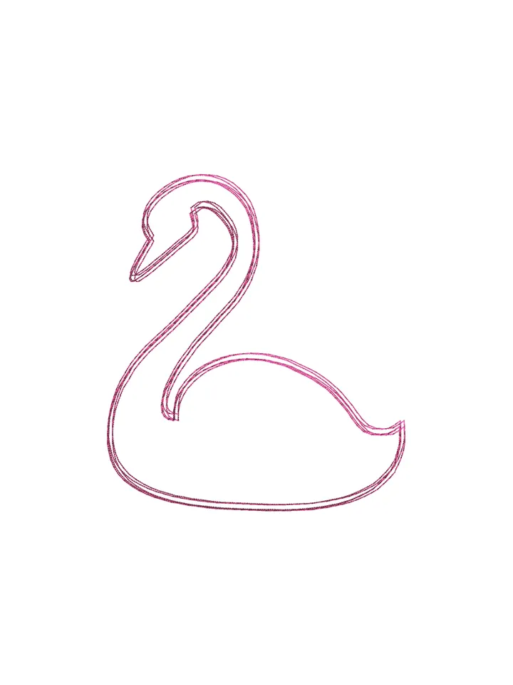 Swan scribble stitch embroidery design,Swan embroidery design,Fun embroidery design,INSTANT DOWNLOAD-1379