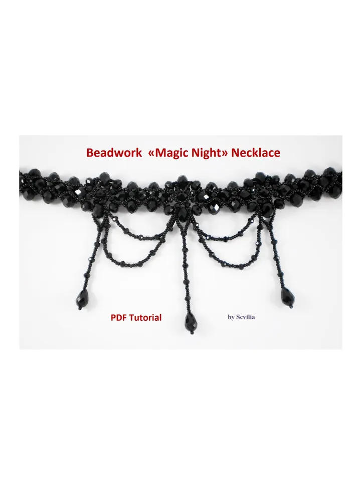 Tutorial «Magic Night» Necklace, beaded Necklace, Beading Tutorial, Beadwork Tutorial