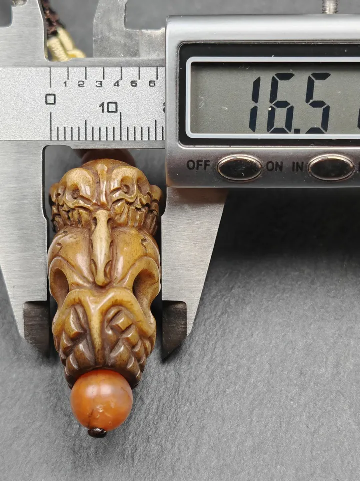 Unique Citipati Skull Protective Charm,Gandhanra Vintage Tibetan Amulet,Spiritual Necklaces,Made of Deer Antlers and Kapala