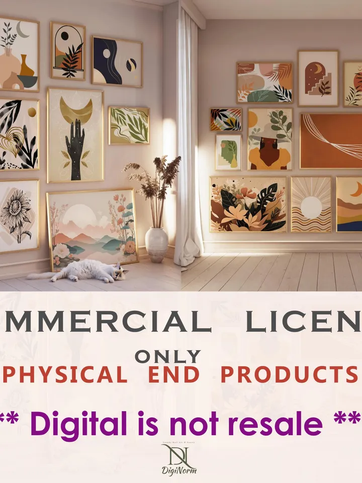 BOHO 2500 Commercial License for Only Physical Product, Wall Art Commercial License Bundle, Physical Product Commercial License, Bohemian