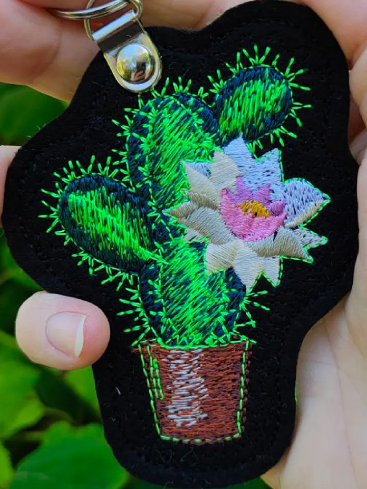 Machine Embroidery Design Blooming Cactus