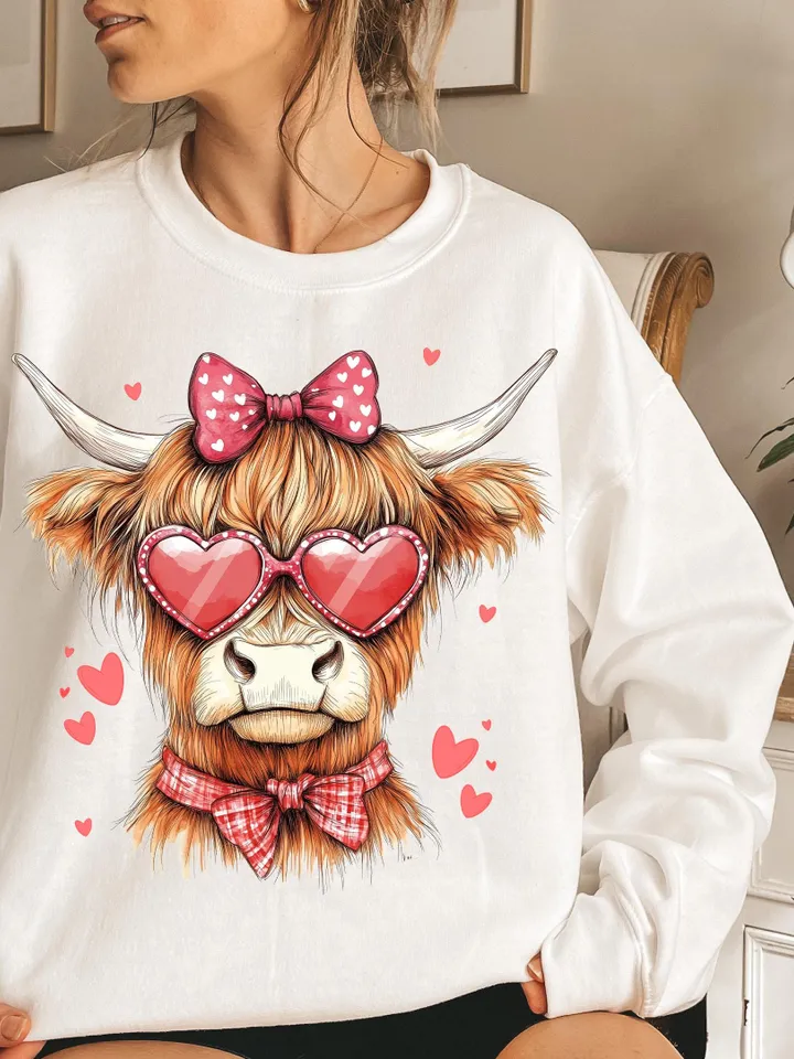 Highland Cow png, Valentine Coquette Png, Valentine's Day, Retro Valentine Png, Valentine Heart Png, Love Png, Sublimation Designs