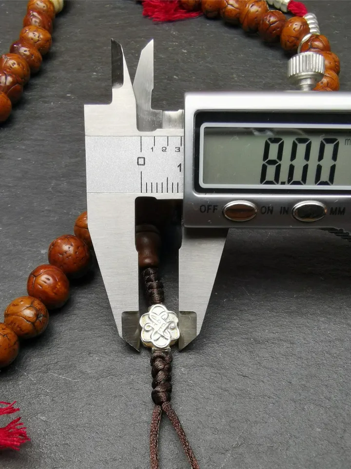 Gandhanra Old Tibetan Mala,Authentic 10mm 108 Dragon Eyes Bodhi Prayer Beads,with Dzi Spacer Beads,Silver Counters,40 Inches Length
