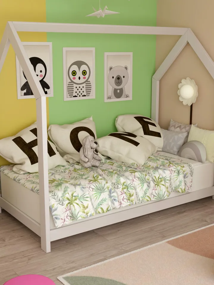 Toddler House Bed Frame Plans, Twin Size, DIY, PDF, Kids Bed Plan, Wooden Floor Bed for Kids Bedroom
