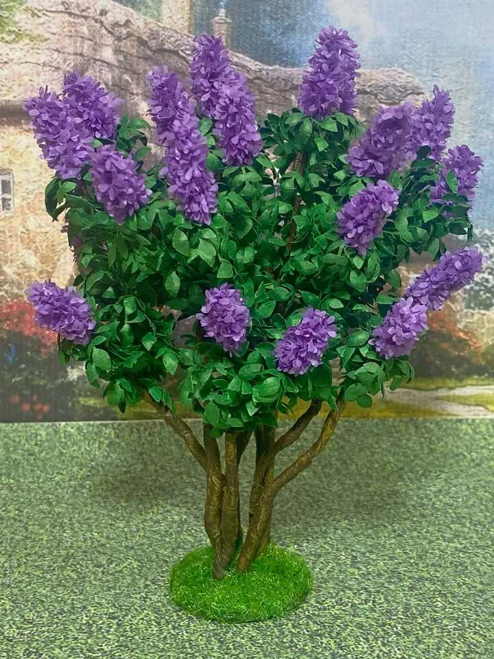 Lilac. Puppet miniature. 1:12. Height 5.91 inches. Doll house accessories. Doll garden.